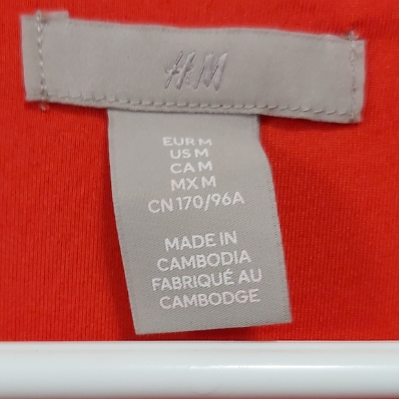 H&M Bright Orange V-Neck Blouse Size M - Picture 3 of 3